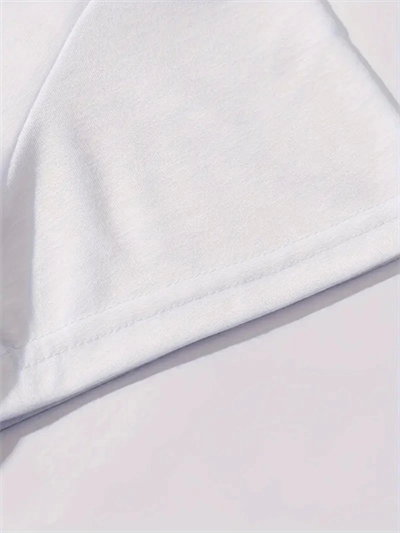 Baskılı Oversize Bisiklet Yaka T-shirt - Beyaz