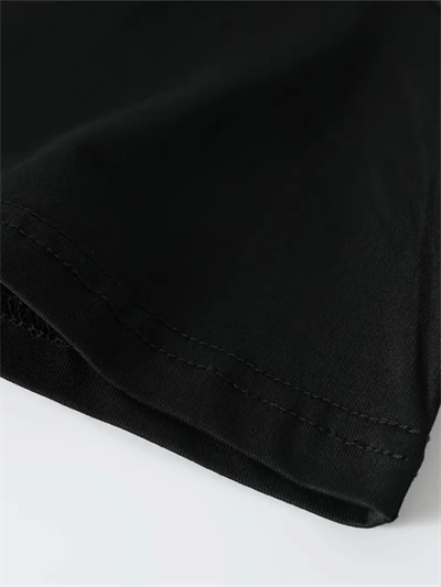 Baskılı Oversize Bisiklet Yaka T-shirt - Siyah