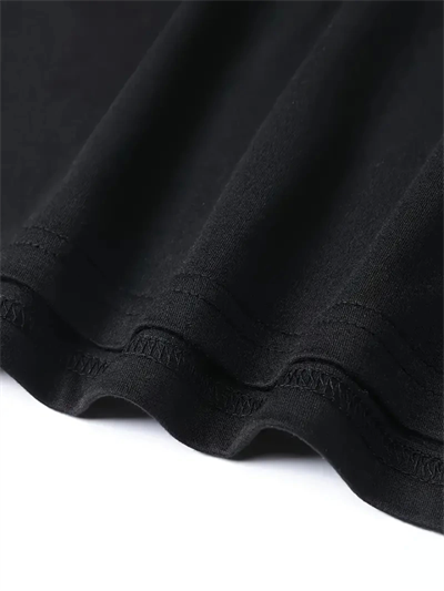 Baskılı Oversize Bisiklet Yaka T-shirt - Siyah