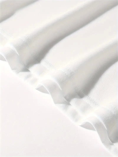 Baskılı Oversize Bisiklet Yaka T-shirt - Beyaz