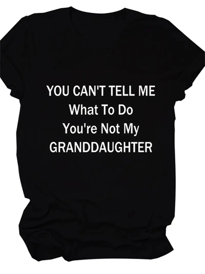 Baskılı Oversize Bisiklet Yaka T-shirt - Siyah