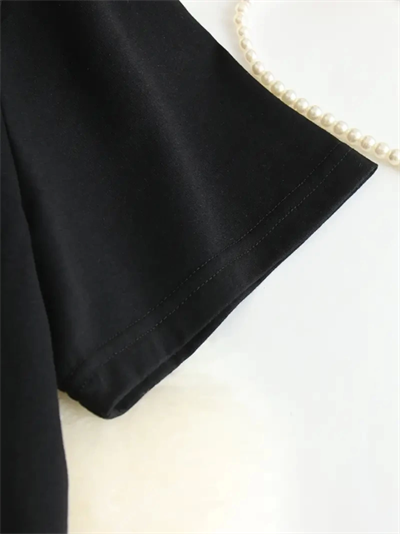 Baskılı Oversize Bisiklet Yaka T-shirt - Siyah