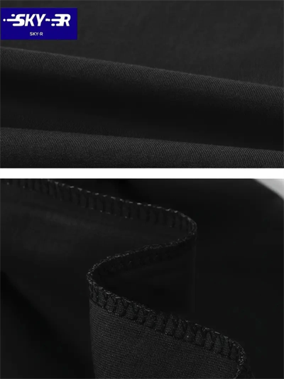 Baskılı Oversize Bisiklet Yaka T-shirt - Siyah