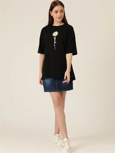 Baskılı T-shirt - Siyah