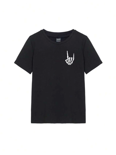 Baskılı T-shirt - Siyah
