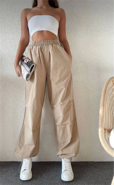 Cepli Paraşut Pantalon - Bej