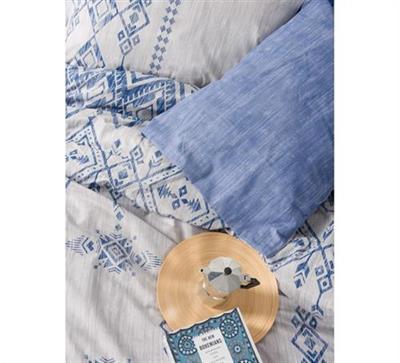 Cotton Box Ethnic Tek Kişilik Nevresim Takımı Cleo Mavi