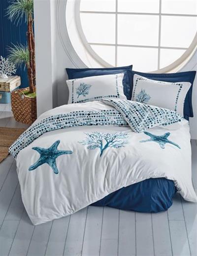 Cotton Box Maritime Nevresim Takımı Çift Kişilik Star Lacivert