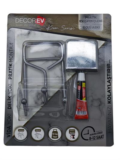 Decorev Metal Üçlü Askı