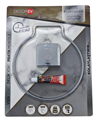Dc-4779   Decorev Krom Metal Yuvarlak Havluluk