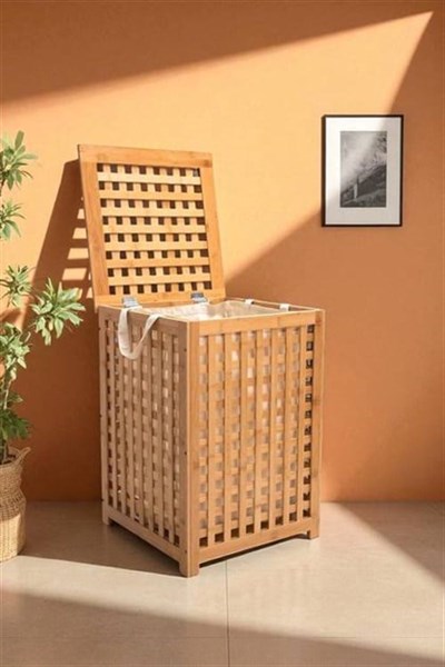 Dıgıthome Çamaşır Sepeti Banyo Düzenleyici Bambu DB-0041