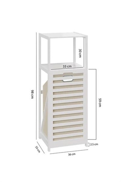 Dıgıthome Kirli Sepeti Banyo Düzenleyici 2 Raflı Bambu Db-0020