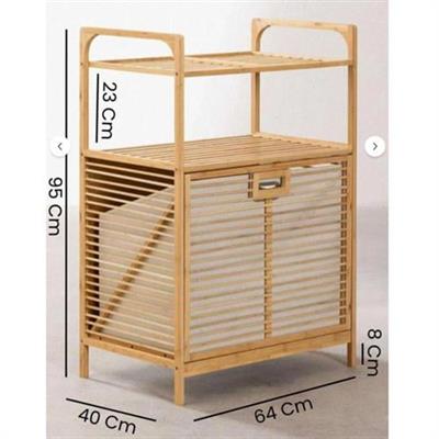 Dıgıthome Kirli Sepeti İki Raflı Bambu  0004