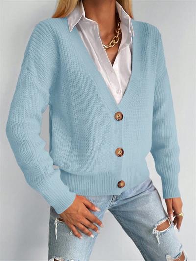 Düğme Detay Triko Bluz