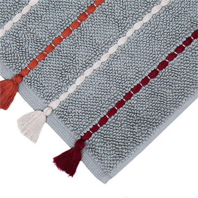 Ecocotton Katari Banyo Paspası %100 Pamuk El Nakışlı Yeşil 50X80 Cm
