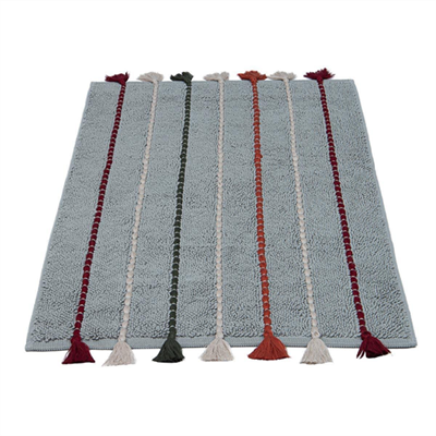 Ecocotton Katari Banyo Paspası %100 Pamuk El Nakışlı Yeşil 50X80 Cm