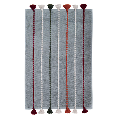 Ecocotton Katari Banyo Paspası %100 Pamuk El Nakışlı Yeşil 50X80 Cm