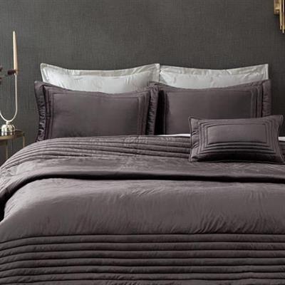 Ecocotton Yatak Örtüsü Takımı Çift Kişilik Antrasit Feza 240X260 %100 Organik