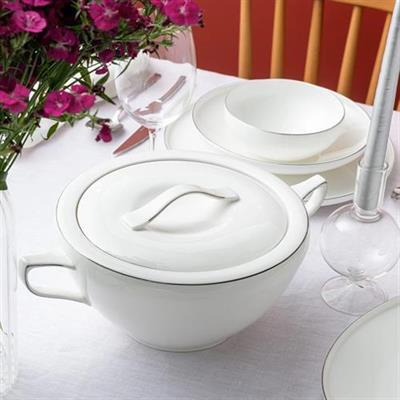 Emsan Fine Bone Freya 60 Parça 12 Kişilik Yuvarlak Yemek Takımı Platin