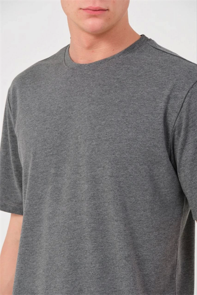Erkek 24/1 Düz A Kalite Oversize T-shirt - Antrasit