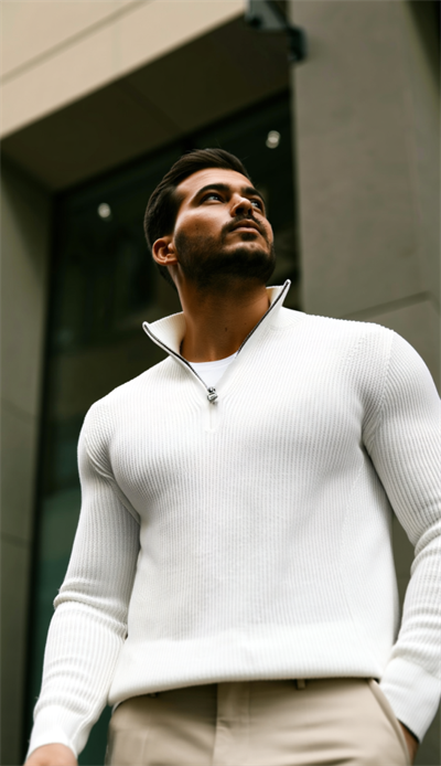 Erkek Balıkçı Zip Yaka Uzun Kollu Triko