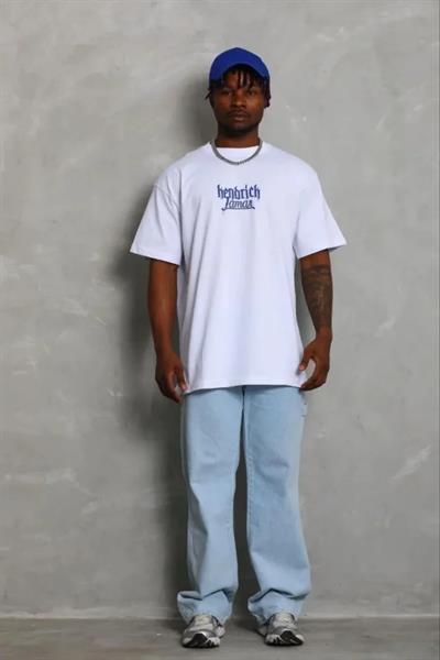 Erkek Baskılı T-Shirt Kısa Kol Bisiklet Yaka Regular Fit Rahat Kalıp Günlük Tişört - Beyaz