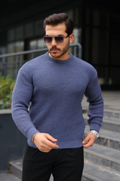 Erkek Bisiklet Yaka Örme Kazak