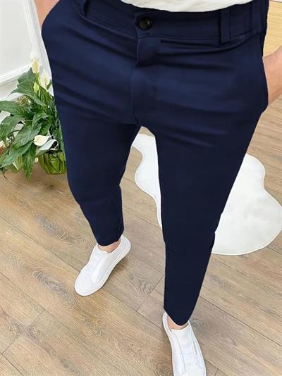 Erkek Cepli Slimfit Atlas Pantolon