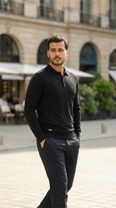 Erkek Düğme Yakalı Triko