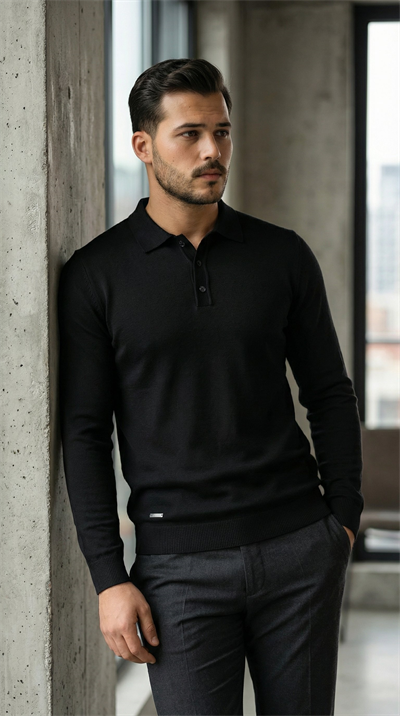 Erkek Düğme Yakalı Triko