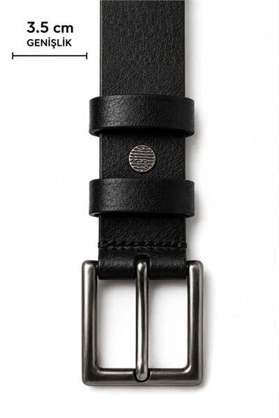 Erkek Hakiki Deri 3.5 Cm Klasik Kemer Metal Tokalı Günlük Ve Klasik Kullanım