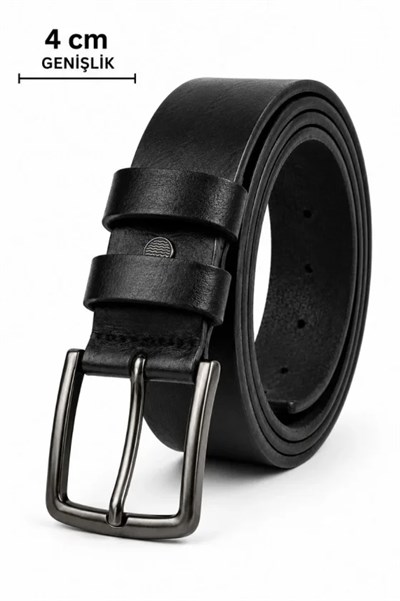 Erkek Hakiki Deri 4 Cm Klasik Kemer Metal Tokalı Günlük Ve Klasik Kullanım