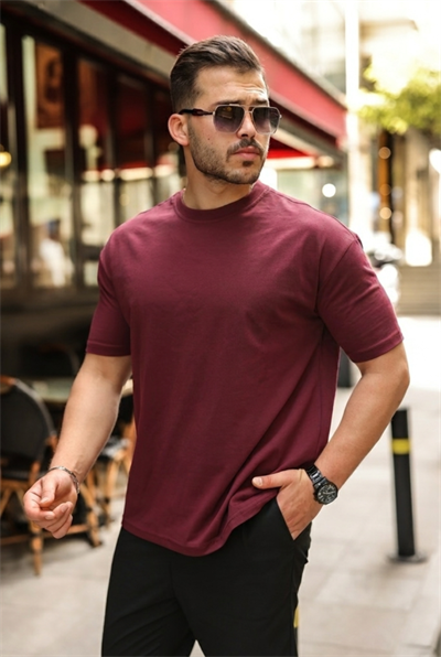 Erkek Kolları Dar Kesim Rahat Kalıp Basic Tişört