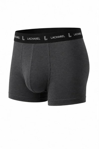 Erkek Likralı Pamuklu Nefes Alan Penye Boxer 3lü Paket - Füme