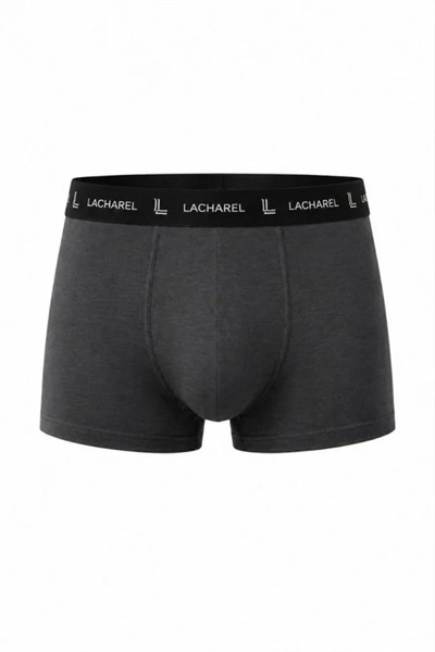 Erkek Likralı Pamuklu Nefes Alan Penye Boxer 3lü Paket - Füme