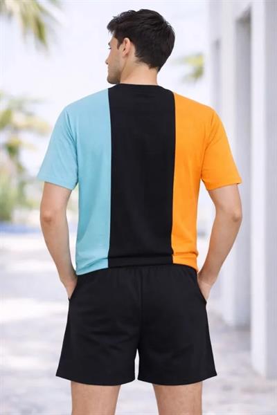 Erkek Nakışlı Tişört Şort İkili Takım Oversize Yazlık Kombin - Çok Renkli