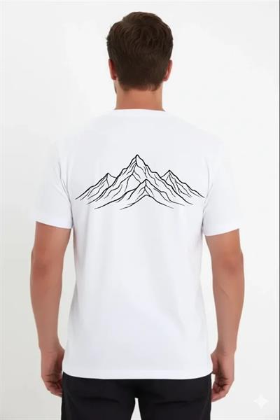 Erkek Nihilist Penguen Özel Tasarım Oversize Bisiklet Yaka Tişört - Beyaz