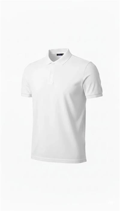 Erkek Pike Kumaş Düğmeli Yaka Regular Fit Günlük Kısa Kol Tişört T-shirt - Beyaz