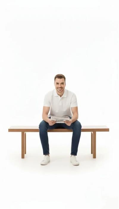 Erkek Pike Kumaş Düğmeli Yaka Regular Fit Günlük Kısa Kol Tişört T-shirt - Beyaz