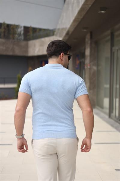 Erkek Polo Yaka Fermuar Detaylı Tişört