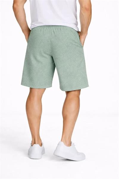 Erkek Pötikareli Şort – Beli Lastikli Bağcıklı, Cepli, Rahat Kesim Günlük Yazlık Şort - Mint Yeşili