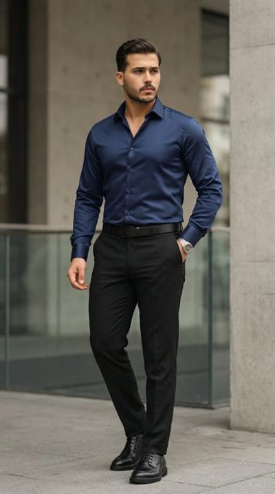 Erkek Saten Klasik Gömlek