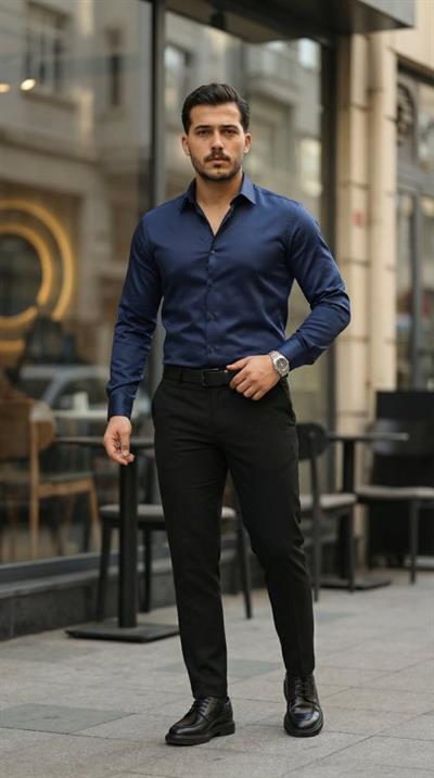 Erkek Saten Klasik Gömlek