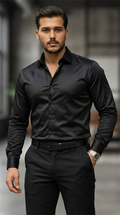 Erkek Saten Klasik Gömlek