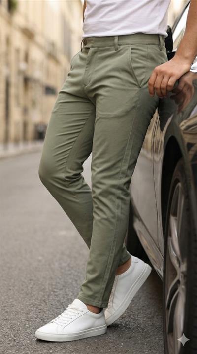 Erkek Slim Fit Dilli Kumaş Pantolon