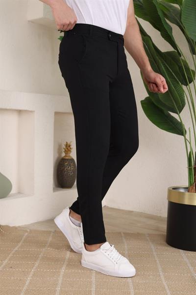 Erkek Slim Fit Likralı Bilek Boy Kumaş Pantolon