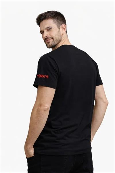 Erkek TÜRKİYE Baskılı Tişört 2026 Dünya Kupası Taraftar Forma T-Shirt - Siyah