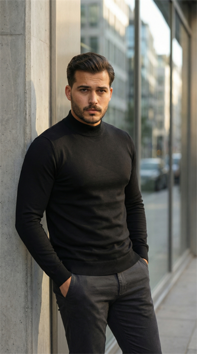 Erkek Yarım Balıkçı Yaka Pamuklu Triko