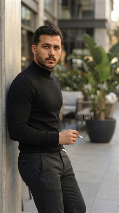 Erkek Yarım Balıkçı Yaka Pamuklu Triko