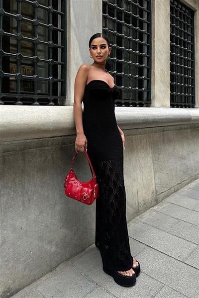 Eudora Ajurlu Straplez  Elbise 2771